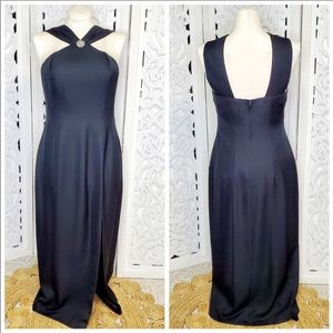 Jessica Howard Black Evening Halter Dress 14